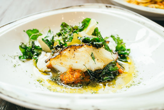 Almond Crusted Halibut Beurre Blanc
