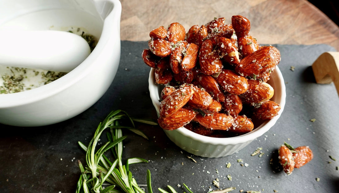 Rosemary Salted Caramelized Almonds