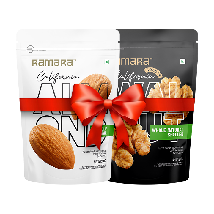 Raw Almond 200G & Raw Walnut 200G - (Pack of 2)