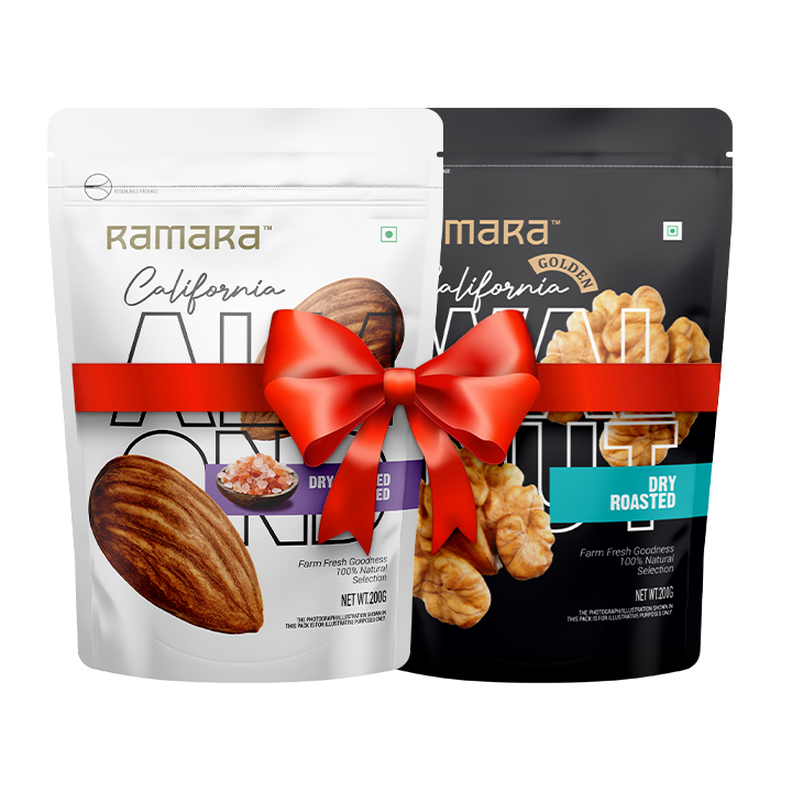 Roasted And Salted Almond 200g & Roasted Walnut 200g - (Pack of 2)