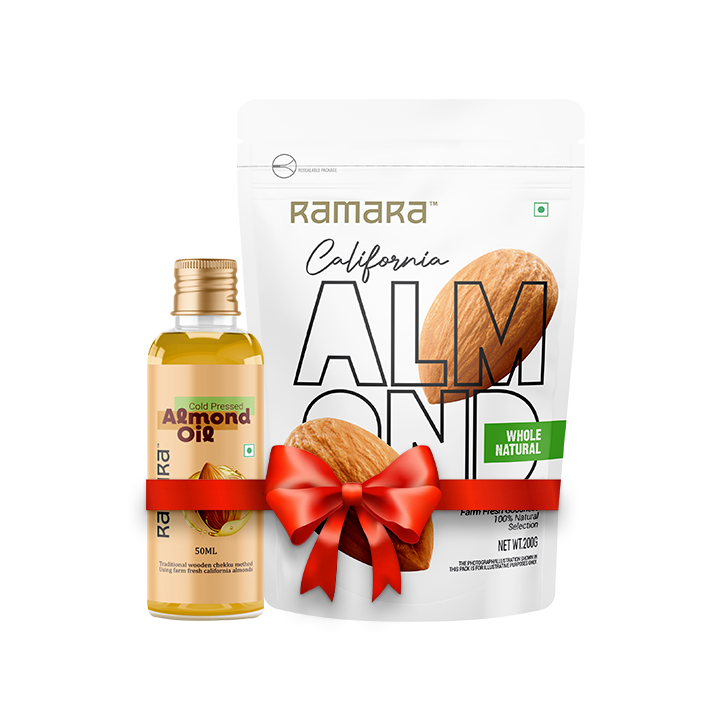 Raw Almond 200g & Almond Oil 50 Ml - (Pack of 2)