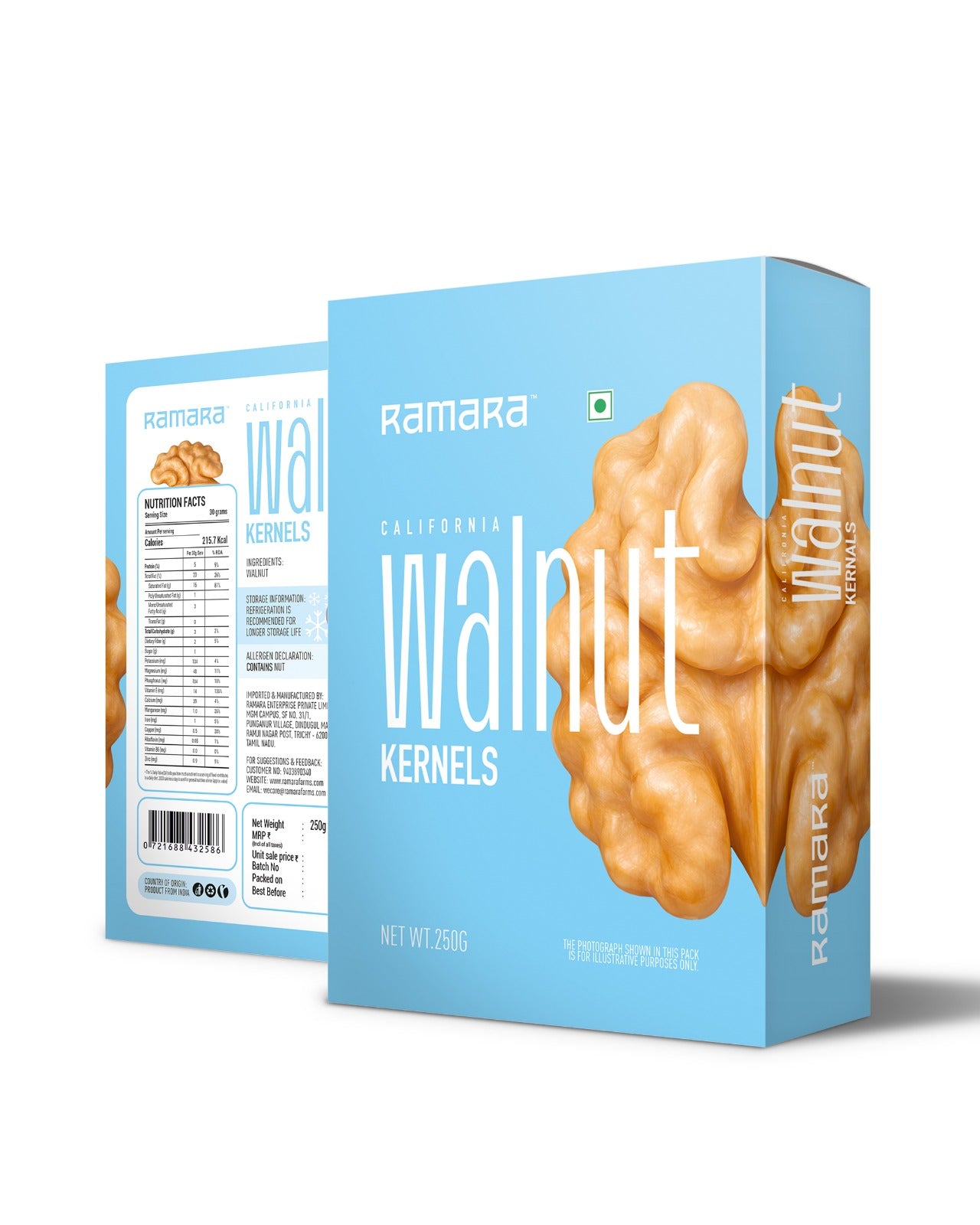 Premium Raw Walnuts Half 250g