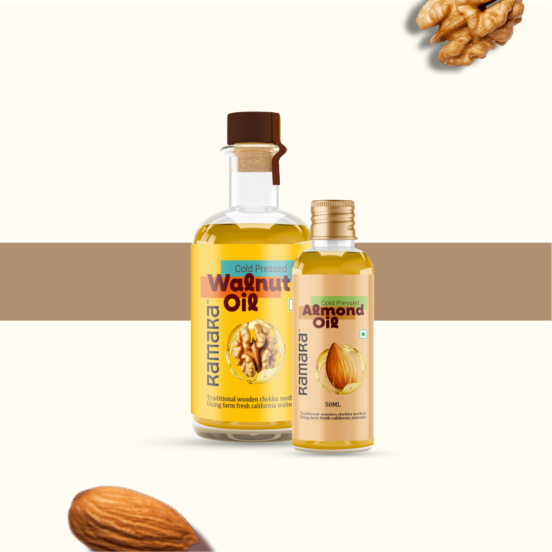 Almond Oil 50 ml & Walnut Oil 100ml - (Pack of 2)