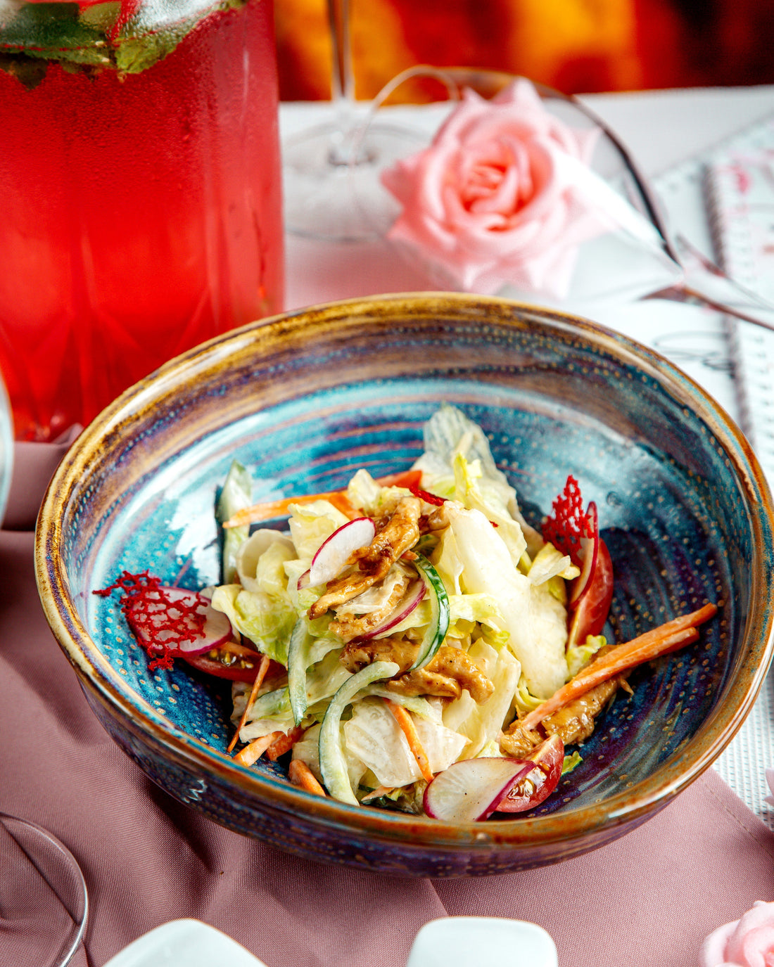 Almond Crumble Salad with Kimchi Sauce