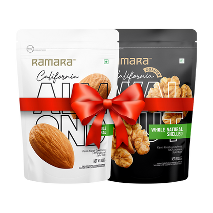 Raw Almond 200G & Raw Walnut 200G - (Pack of 2)