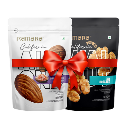 Roasted And Salted Almond 200g & Roasted Walnut 200g - (Pack of 2)