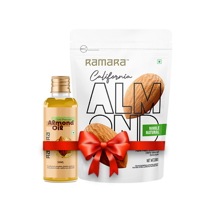 Raw Almond 200g & Almond Oil 50 Ml - (Pack of 2)